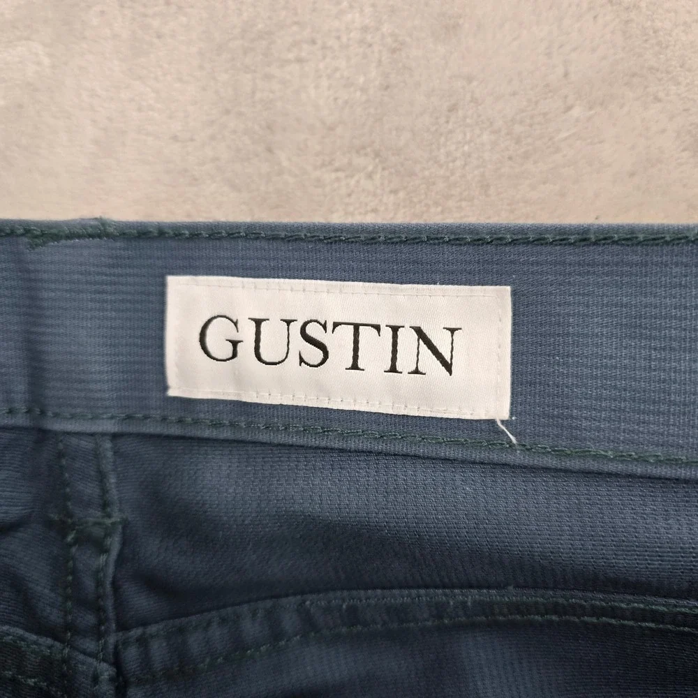 Gustin Bedford Cord Pants Mens 32 Blue Slim Fit Textured Trousers‎ Denim
